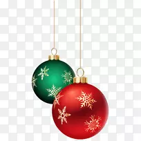 圣诞装饰品，圣诞装饰，圣诞灯饰，剪贴画-悬挂圣诞球，透明PNG剪贴画图片
