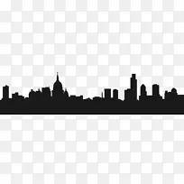 纽约城市剪影天际线-建筑剪影PNG剪贴画
