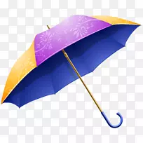 雨伞剪贴画-紫色黄色伞PNG剪贴画