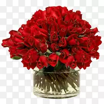 玫瑰花瓶，红色剪贴画-花瓶中透明的红玫瑰