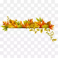 秋叶彩色剪贴画-秋季装饰透明图片