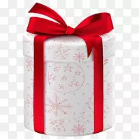 圣诞礼物圣诞前夜盒-圣诞白色礼品PNG剪贴画图片