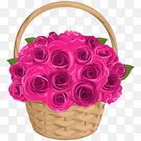 花园玫瑰，蜈蚣，玫瑰剪贴画-带有玫瑰的花篮，透明的PNG剪贴画