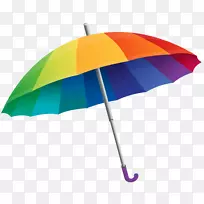 雨伞剪贴画-彩虹伞PNG剪贴画