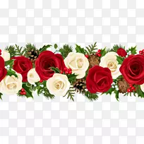 玫瑰圣诞插花艺术-圣诞玫瑰花环