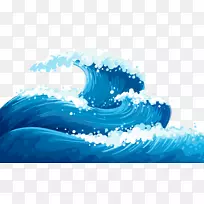 风浪欧式-蓝色海浪地面剪贴画