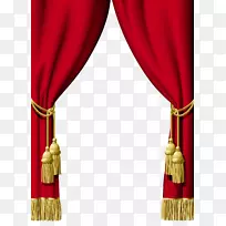 窗帘室内设计服务剪贴画-红色窗帘PNG