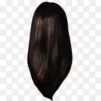 黑色染发棕色头发假发-女性头发PNG形象