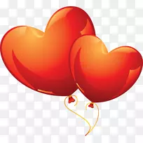 心脏气球夹艺术-气球PNG图像