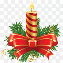 圣诞烛光剪贴画-圣诞蜡烛PNG图片