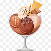 冰淇淋圣代华夫饼冻-冰淇淋PNG图像
