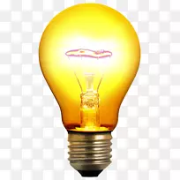 白炽灯灯泡照明发明.黄色灯泡png图像