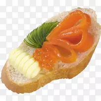 奶油汉堡泡泡鱼作为食物红鱼子酱三明治PNG图片