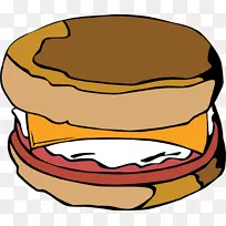 早餐三明治潜艇三明治鸡蛋三明治英式松饼-早餐剪贴画