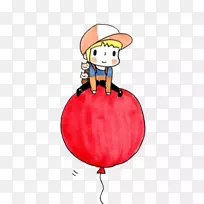 卡通红色微笑气球插图-免费下载材料