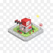 youtube动画等距投影图.youtube-维平面插图