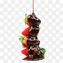 火锅巧克力喷泉草莓水果沙拉-巧克力