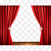 灯光剧场窗帘和舞台窗帘剪贴画.高级红色窗帘载体