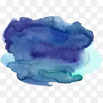 水彩画Auraria墨水-蓝色水彩效果