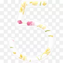 花卉数字图案-数字5