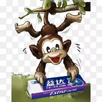 口香糖，超级木糖醇，愚人节可爱的猴子口香糖