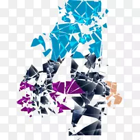 数字阿拉伯数字下载-碎片效应阿拉伯数字4