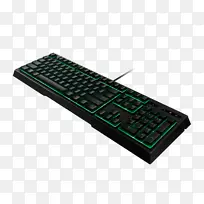 计算机键盘Razer公司薄膜键盘游戏键盘绿色机械键盘