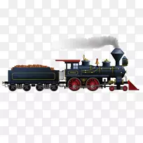 铁路运输列车蒸汽机车-火车，蒸汽列车，卡车