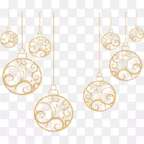 圣诞平面设计剪贴画-复古节日装饰品金球