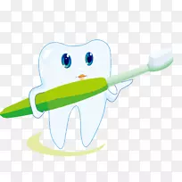 牙刷牙膏图标-可爱卡通牙刷