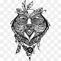熊图腾插图.装饰图腾野猪