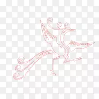 鸟文翼平面设计图解-红凤凰