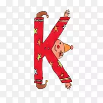 红k字母图标-小丑字母k