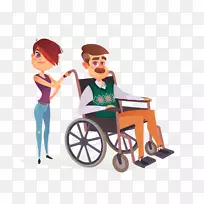 残疾轮椅图-轮椅上的爷爷