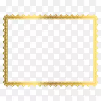 黄色区域图案-金色边框PNG透明图片