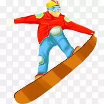 滑水滑雪、滑雪板冲浪-滑板车运动少年