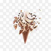 冰淇淋，咖啡，巧克力棒，华夫饼-圆锥形