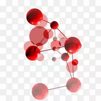 分子剪贴画红色生物链