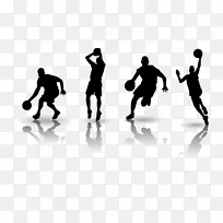 篮球足球剪贴画-篮球运动员轮廓形象