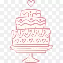 彩绘结婚蛋糕-粉红手绘婚礼蛋糕