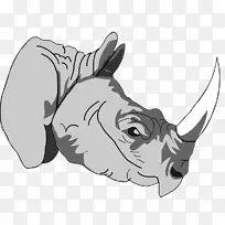 印度犀牛角剪贴画.卡通犀牛