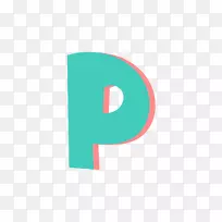 蓝绿色字母-红色绿色字母p