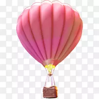 热气球飞行紫色热气球