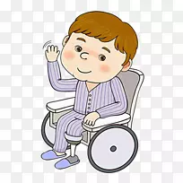 轮椅卡通爱情是.。插图-一个坐在轮椅上的人