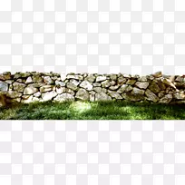 石墙-无岩石的石头堆砌墙来拉动材料。