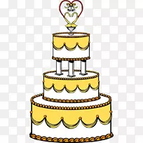 婚礼蛋糕剪贴画-婚礼蛋糕插图