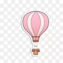 热气球.粉红卡通热气球