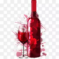 酒会画饮晚餐-创意红葡萄酒