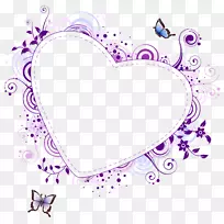 紫心夹艺术-紫色边框png免费下载
