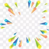 几何-彩色抽象几何径向透视